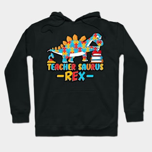 Teacher Saurus Rex, autism awareness Hoodie